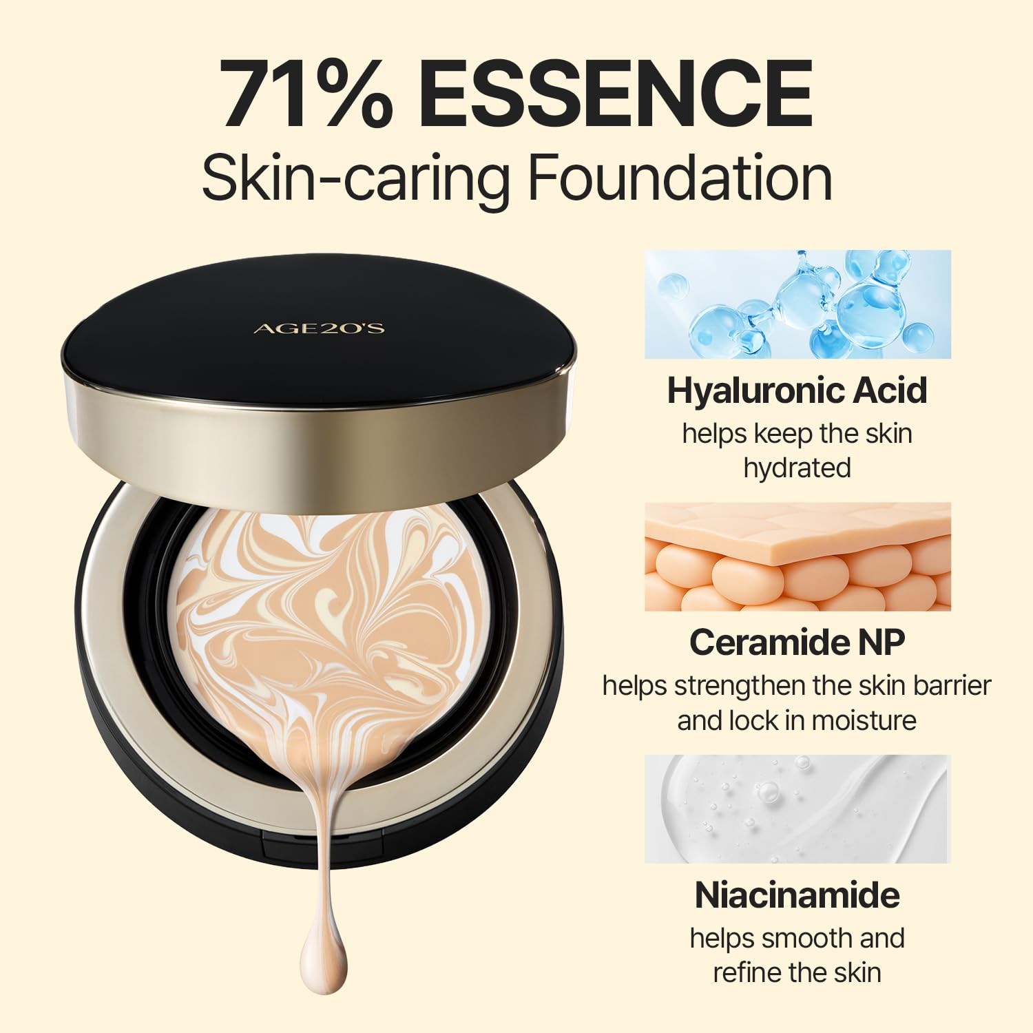 AGE 20's Signature Essence Pact SPF50 compact for daily sun protection.