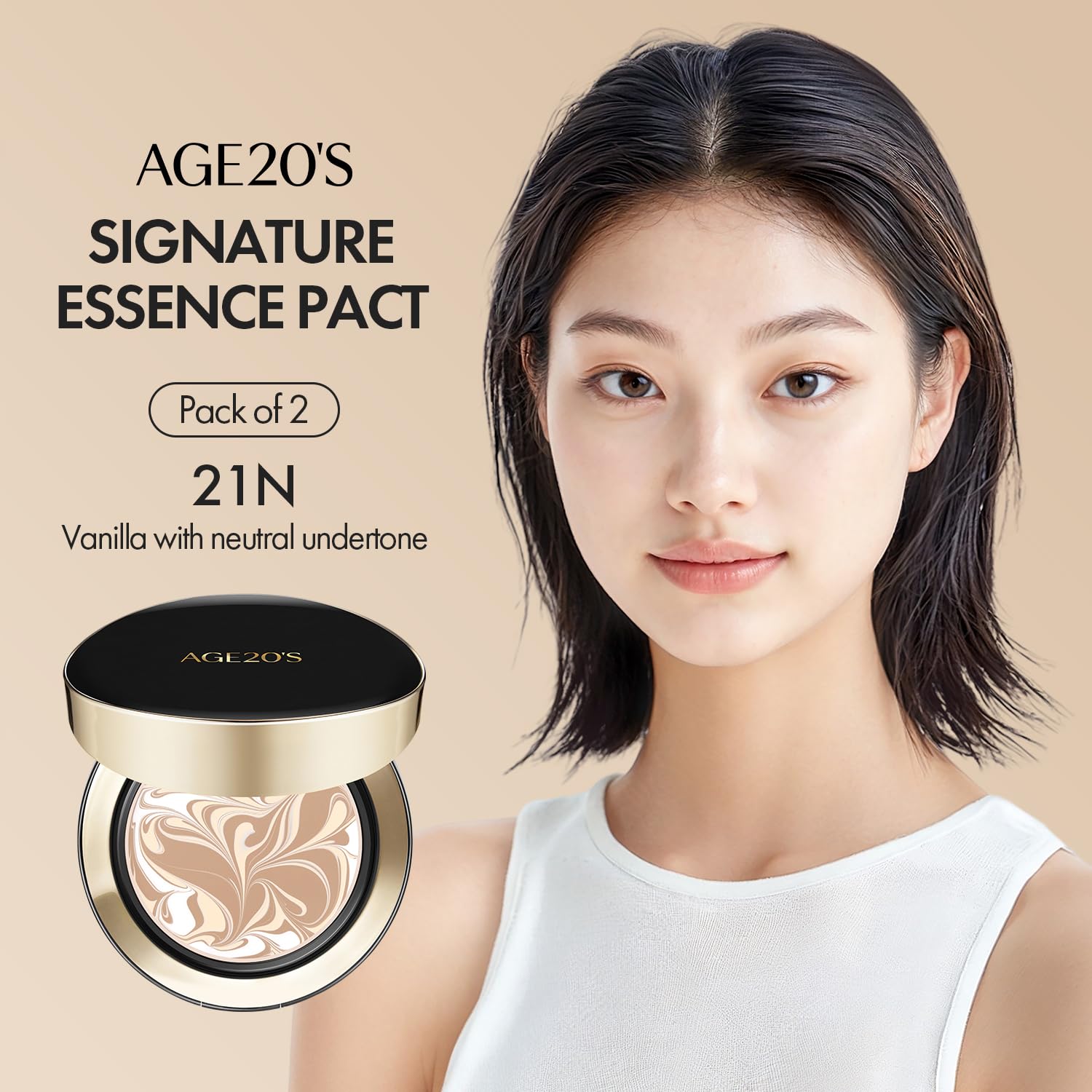 AGE20S Signature Essence Pact two-pack storage highlights value and travel-ready design.