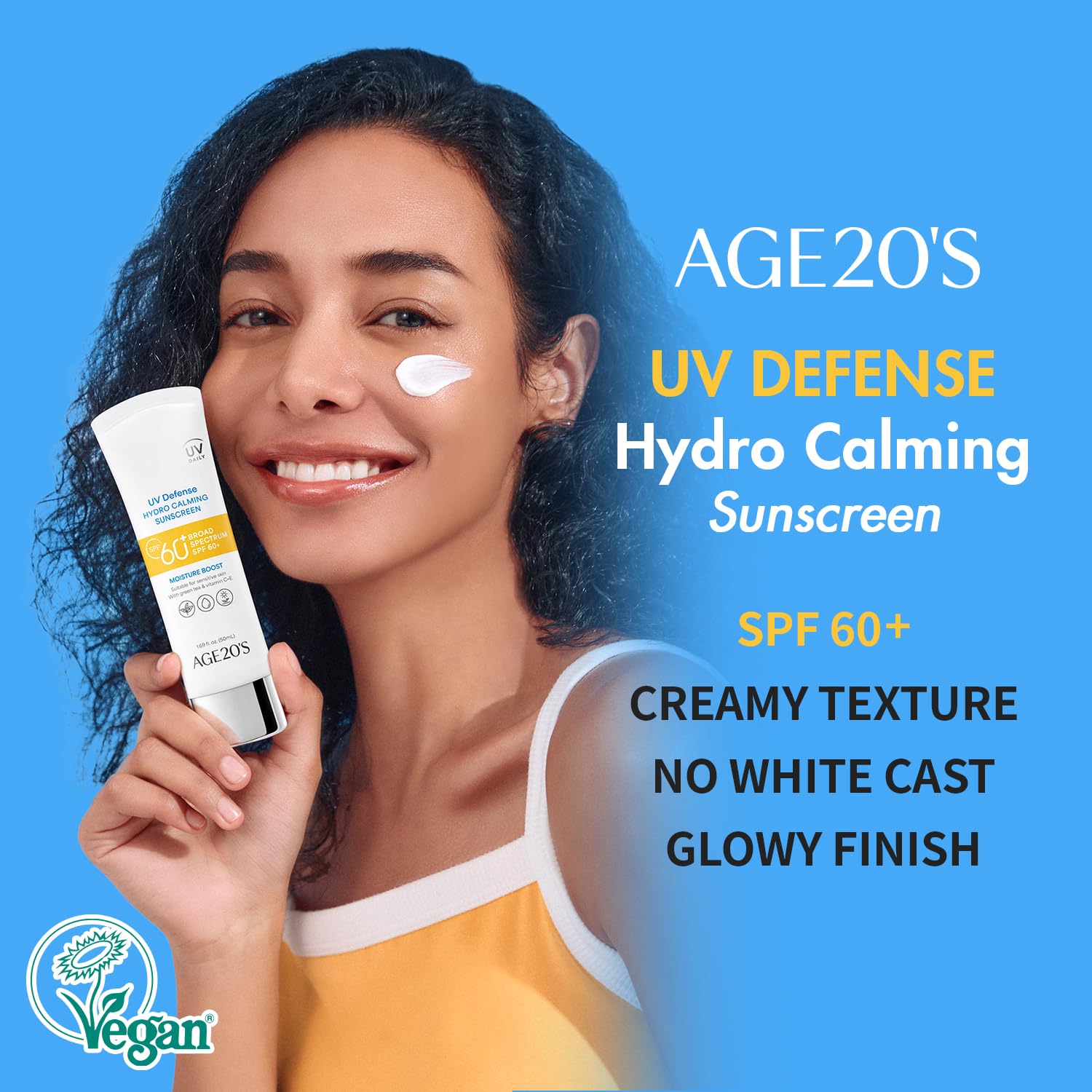 AGE20'S UV Defense Sunscreen creamy texture for easy application and dewy finish