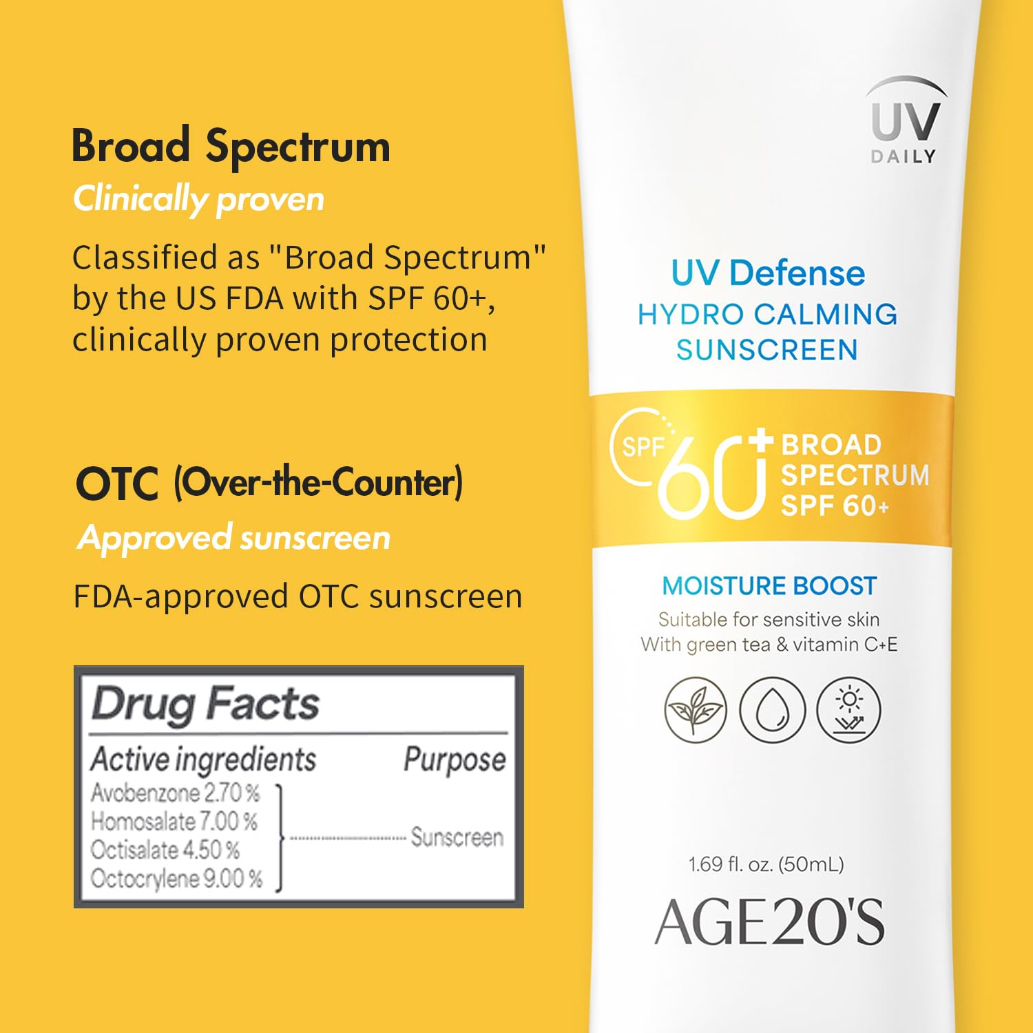 AGE20'S UV Defense Sunscreen Dermatest Excellent badge signals trusted quality
