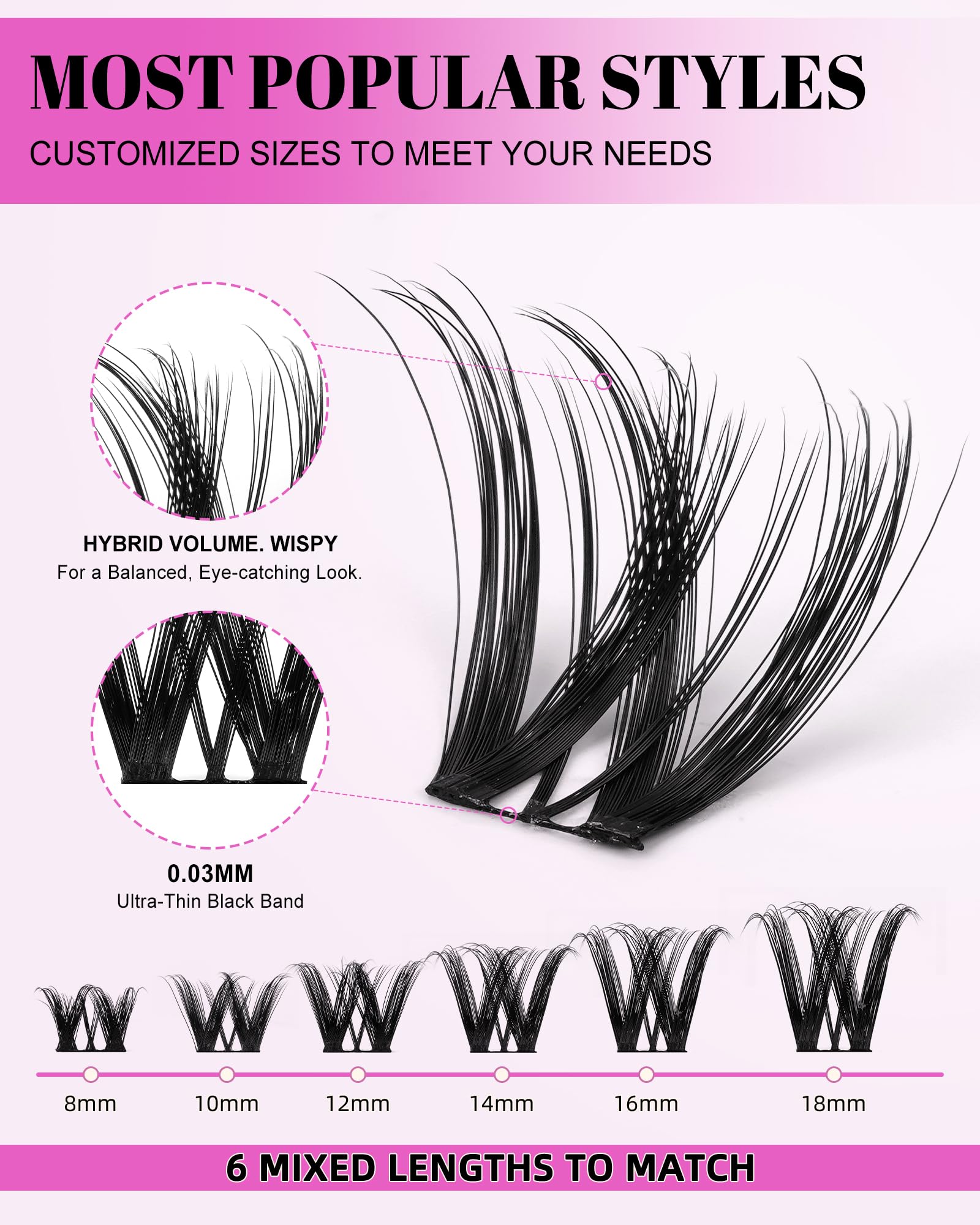 AGGRAD Flora Lash Clusters wide-band design enables quick, full-looking lashes with fewer clusters.