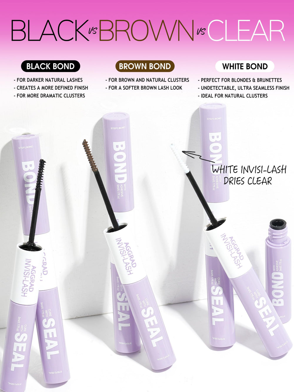 AGGRAD Waterproof claim illustrated on water splash with lash clusters intact.