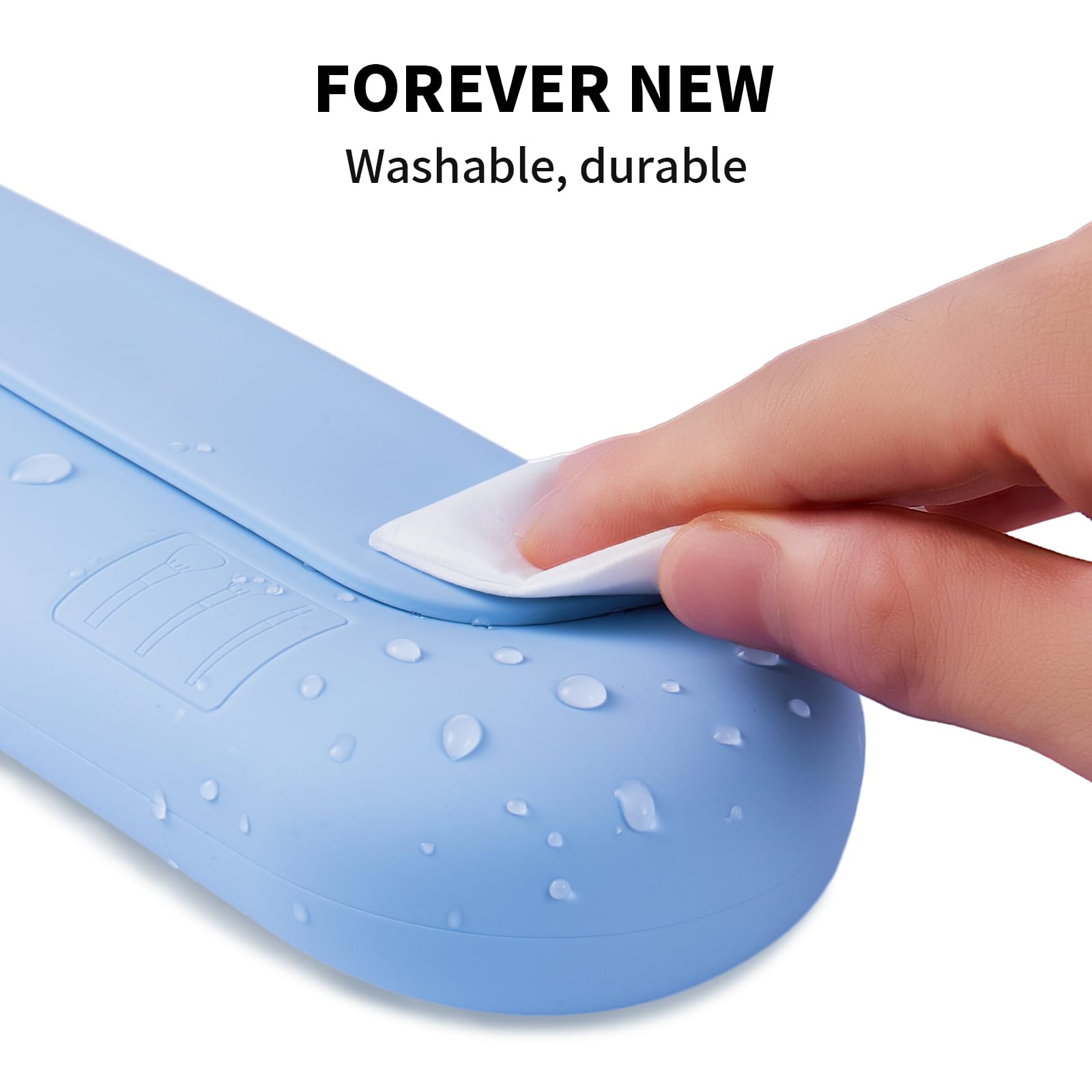 AGIKET easy-clean silicone case shown with soap bubbles for quick maintenance.