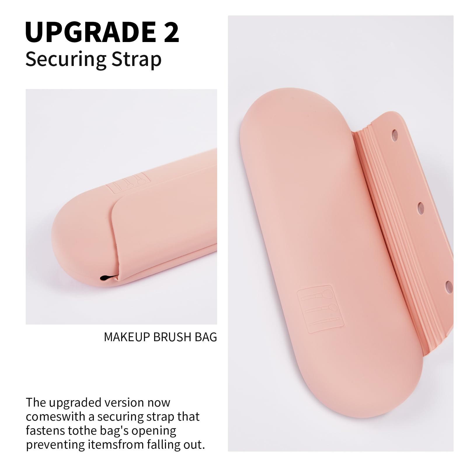 AGIKET silicone makeup brush holder closeup highlights magnetic closure and secure storage