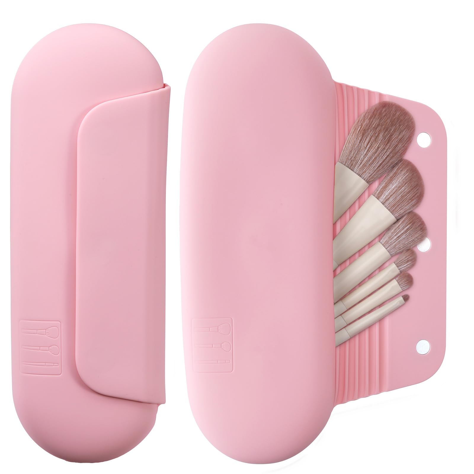 AGIKET makeup brush holder with magnetic-closure ensures secure travel and organized brushes
