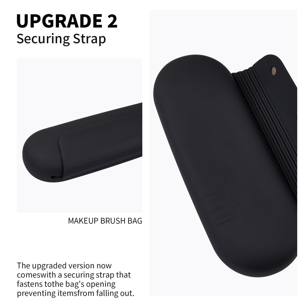 AGIKET makeup brush holder open view illustrating easy access on the go