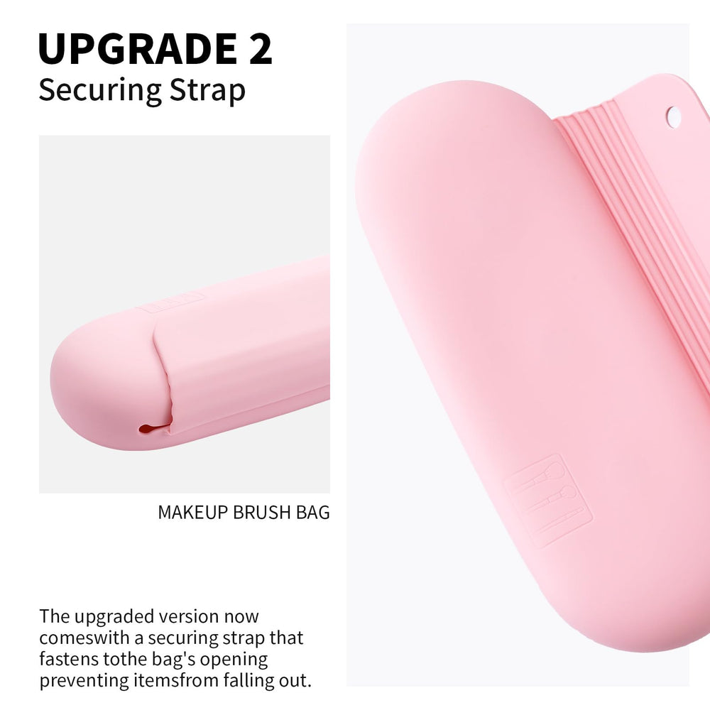 AGIKET silicone makeup brush holder side view highlights lightweight, wrinkle-resistant material
