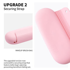 AGIKET silicone makeup brush holder side view highlights lightweight, wrinkle-resistant material