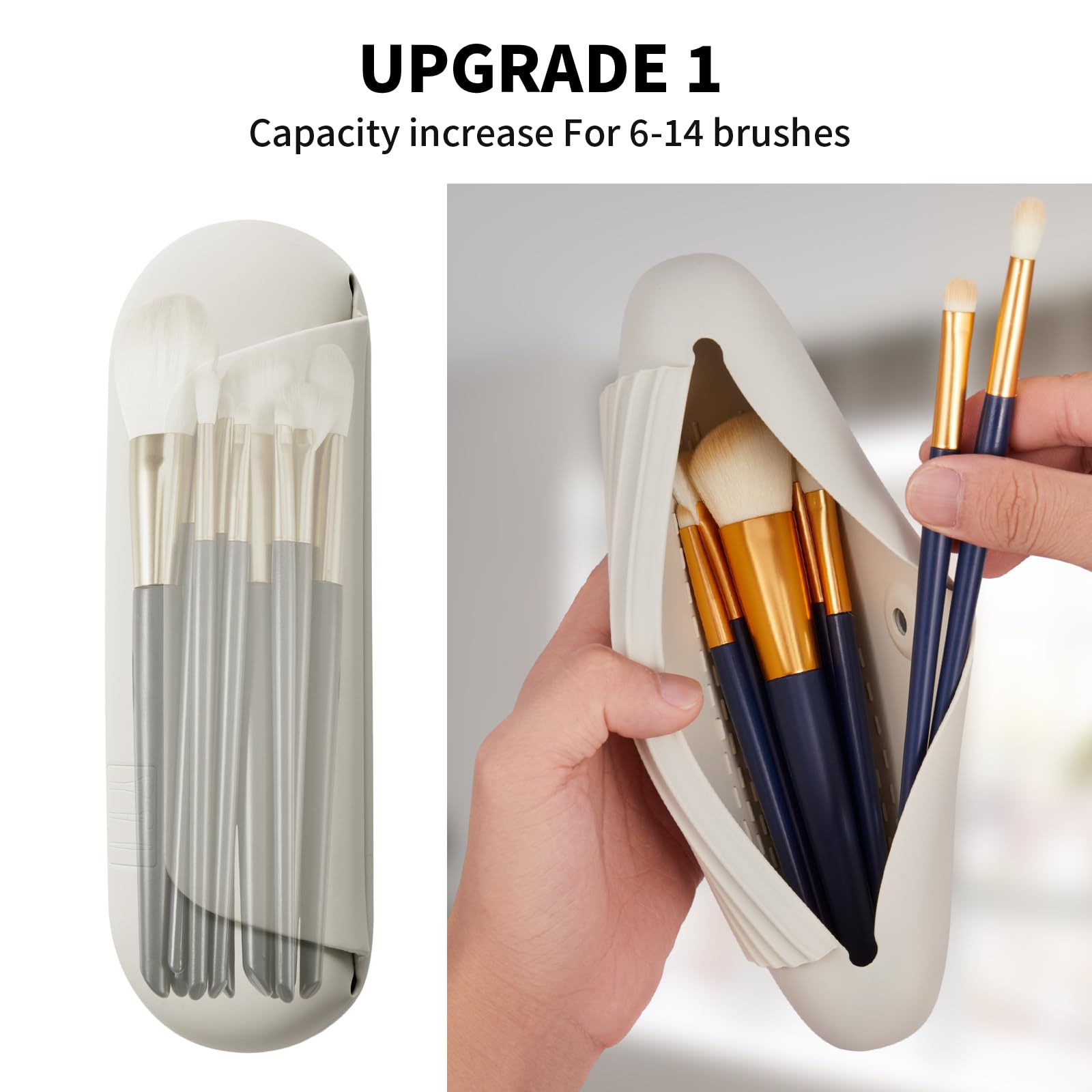 AGIKET Starlight silicone brush holder open showing brush slots for easy access