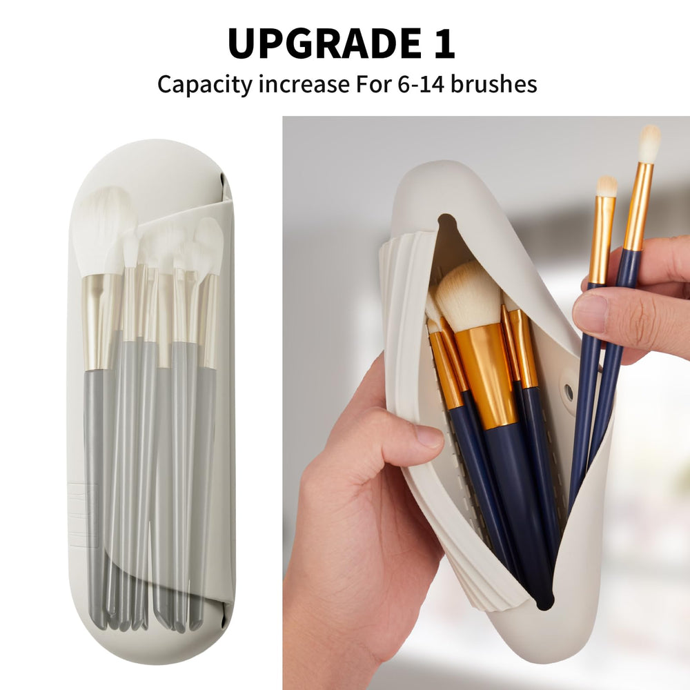 AGIKET Starlight silicone brush holder open showing brush slots for easy access