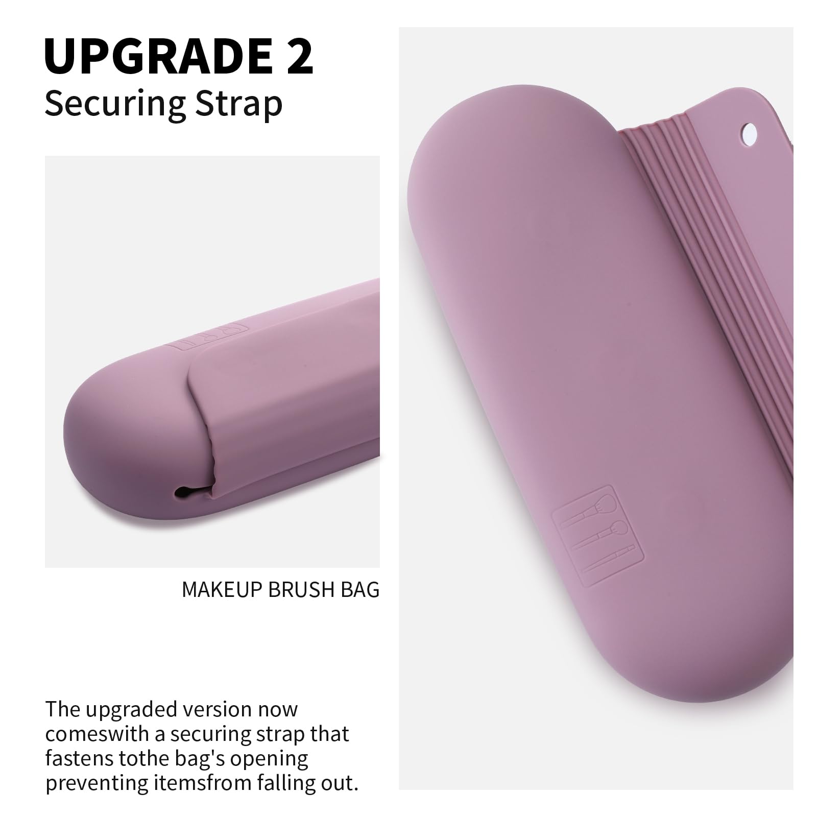 AGIKET silicone travel brush case side view highlights lightweight packing convenience.