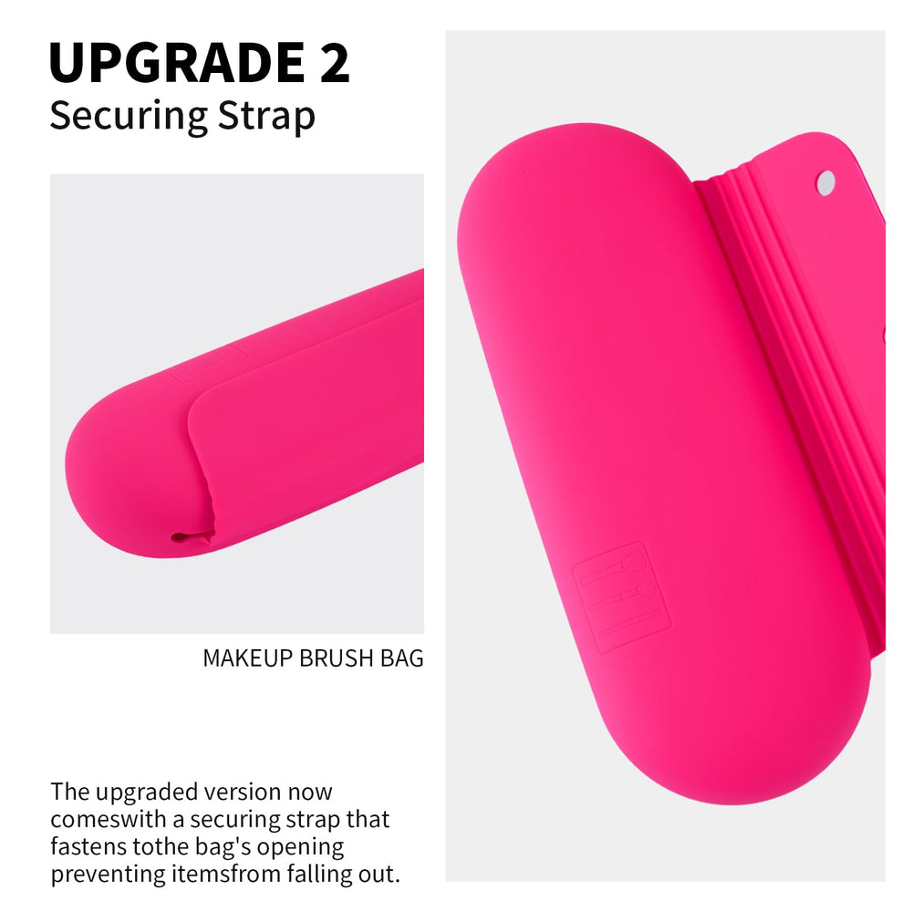 AGIKET travel-case silicone makeup brush holder demonstrates compact, portable design for trips.
