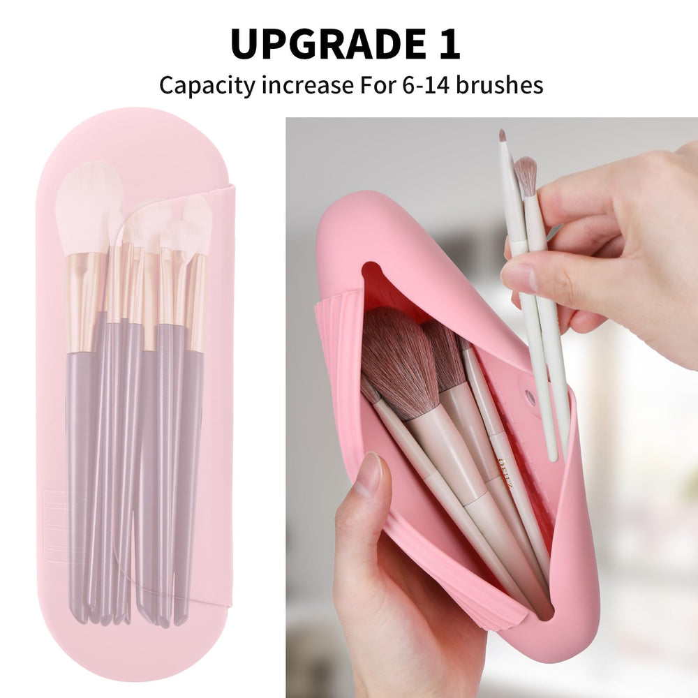AGIKET travel makeup bag open shows spacious interior for brushes and essentials