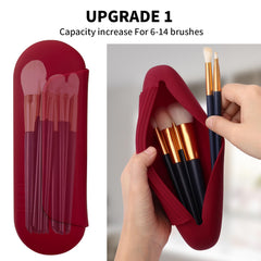 AGIKET travel case with magnetic closure secures brushes during transit.