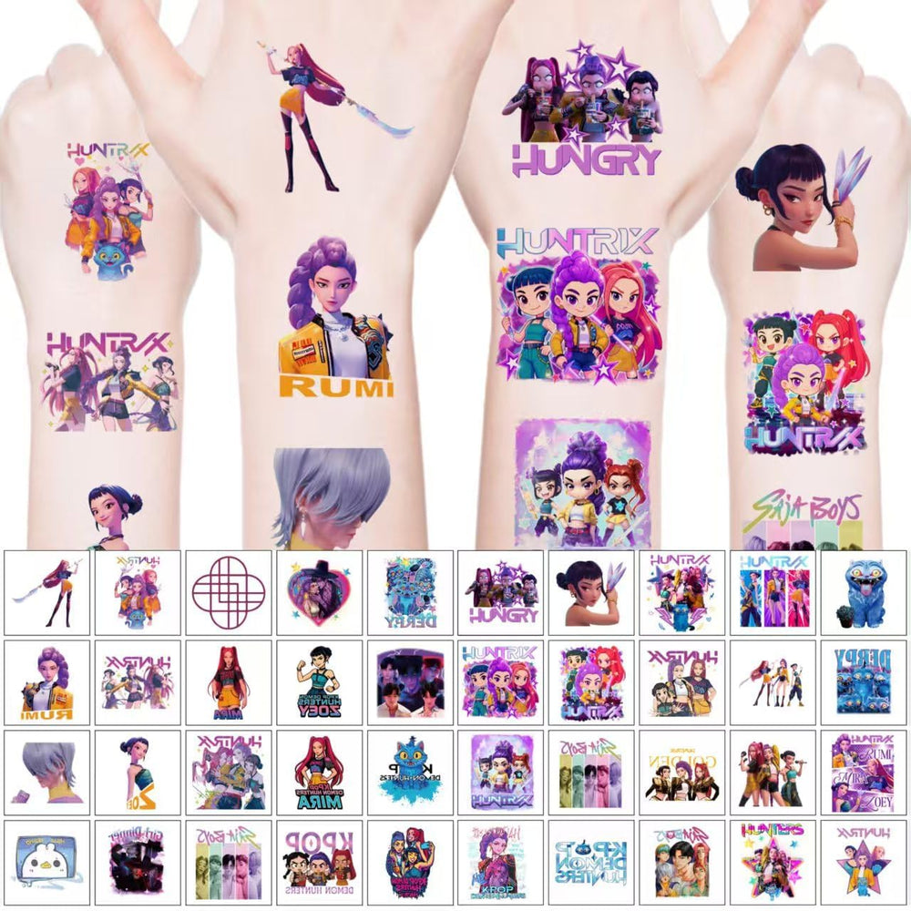 AGOODTO Kpop Demon tattoos kid-friendly design for crafts and play.