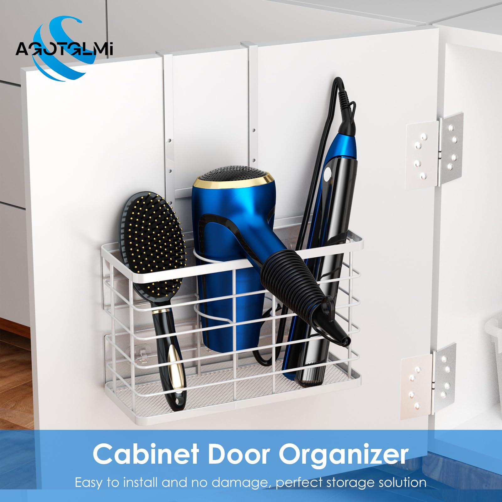 Agotglmi flat iron and curling iron storage keeps cords organized