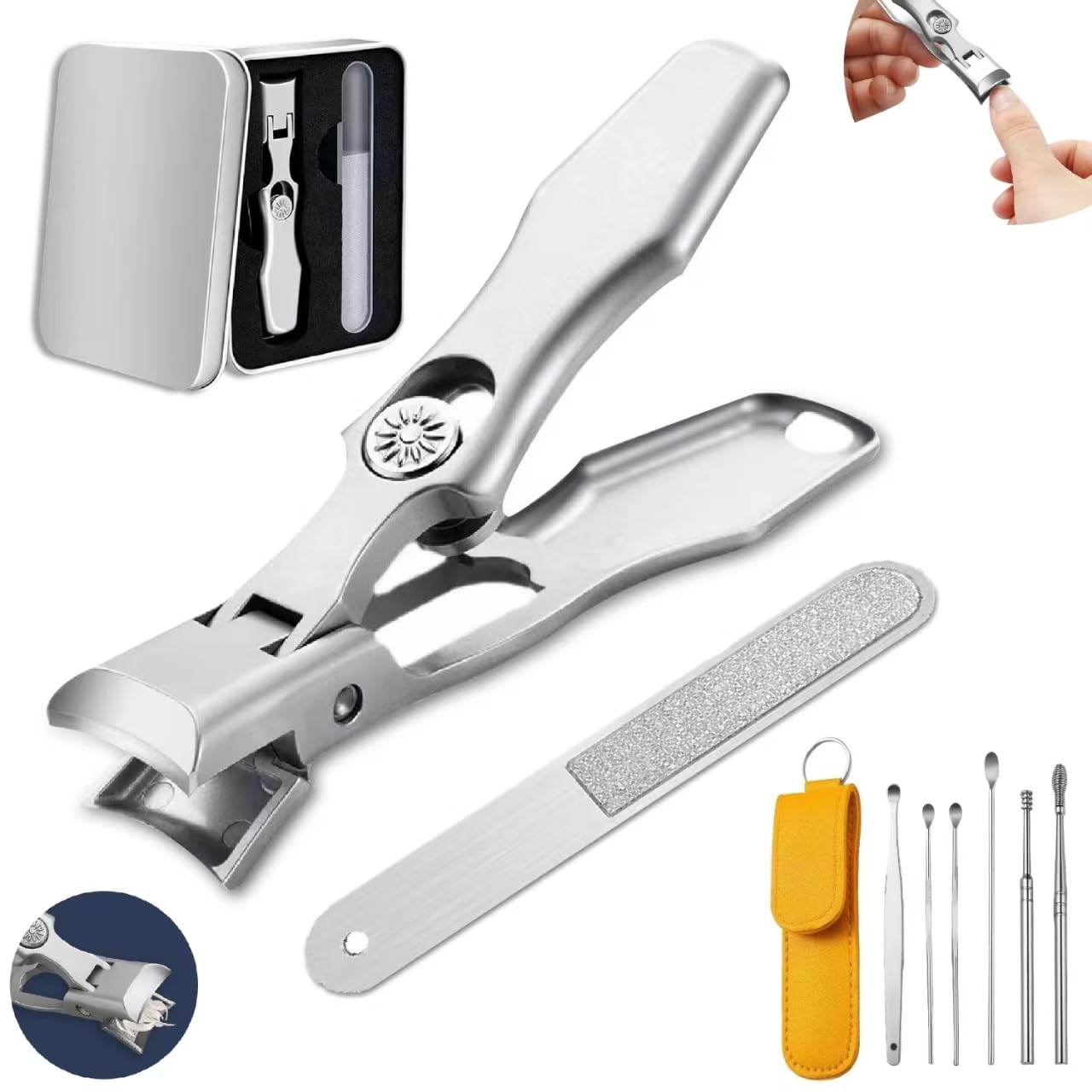 AGSIXZLAN German nail clippers with ultra-sharp blades for clean cuts.