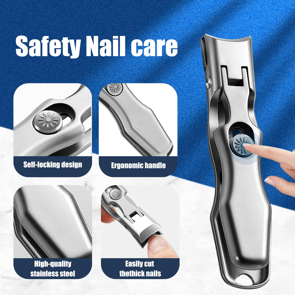AGSIXZLAN nail clipper with self-locking design for safe storage.