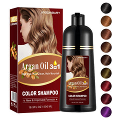Agthyuve Black Argan Oil Hair Dye bottle closeup shows rich color and nourishing shine.