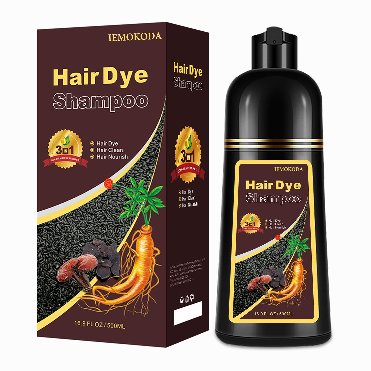 Agthyuve coffee hair dye bottle shows 16.9 fl oz for at-home color.