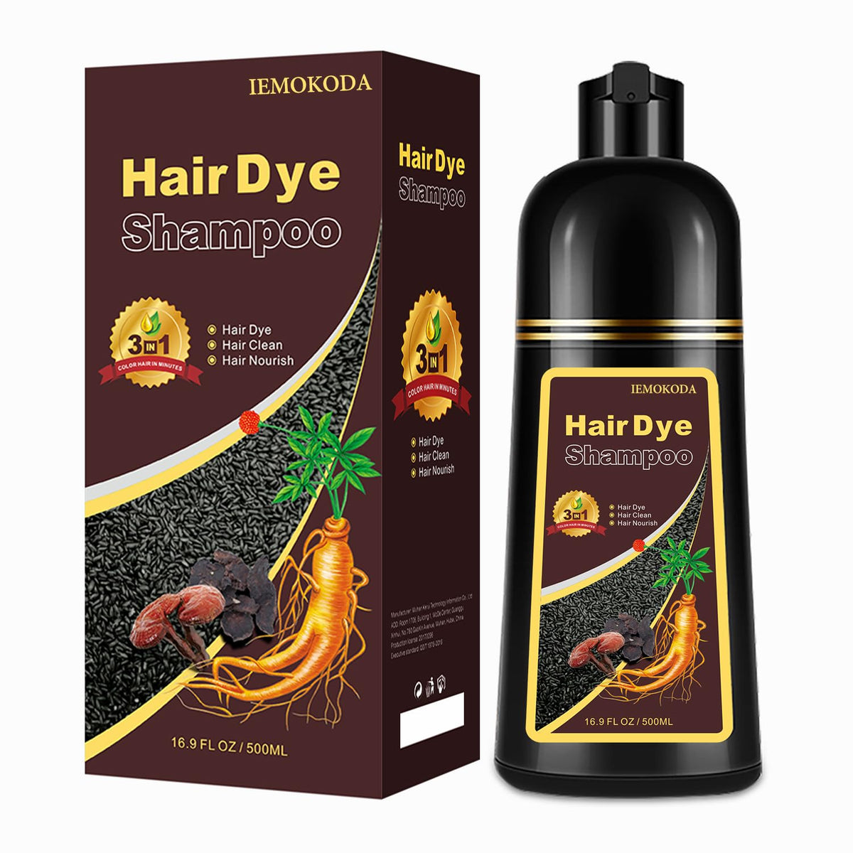 Agthyuve coffee hair dye bottle shows 16.9 fl oz for at-home color.