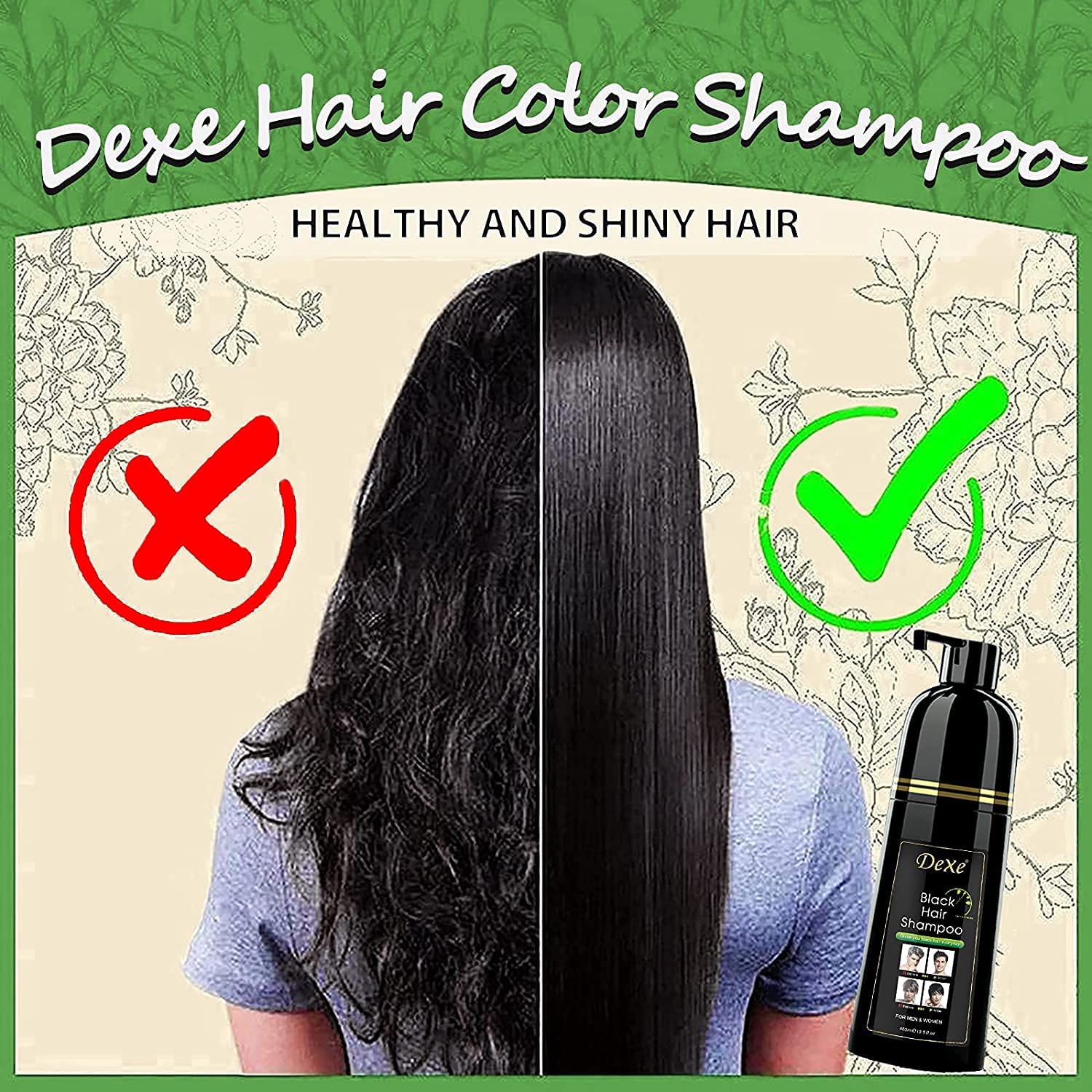Agthyuve Dexe Hair Dye Shampoo 3-in-1 formula dye, shampoo, conditioner.