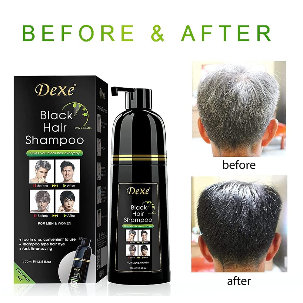 Agthyuve Dexe Hair Dye Shampoo 5–10 minute wait for color development.