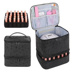AGX Bravo nail polish storage bag front view, durable on-the-go organization