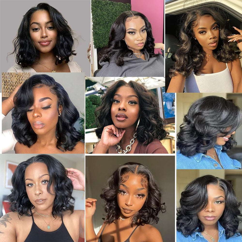 Ahaisy 12-inch wig for black women at events and daily wear