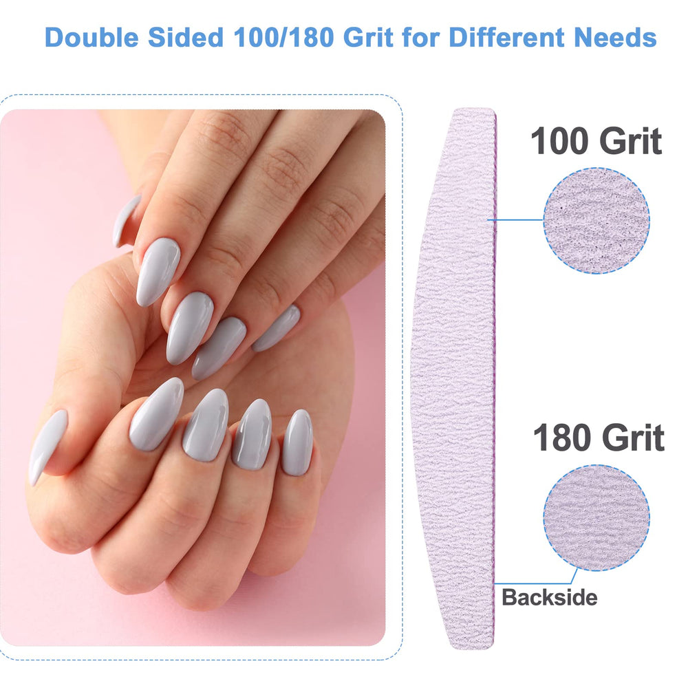 AhaTopia 100-grit side for fast acrylic shaping.