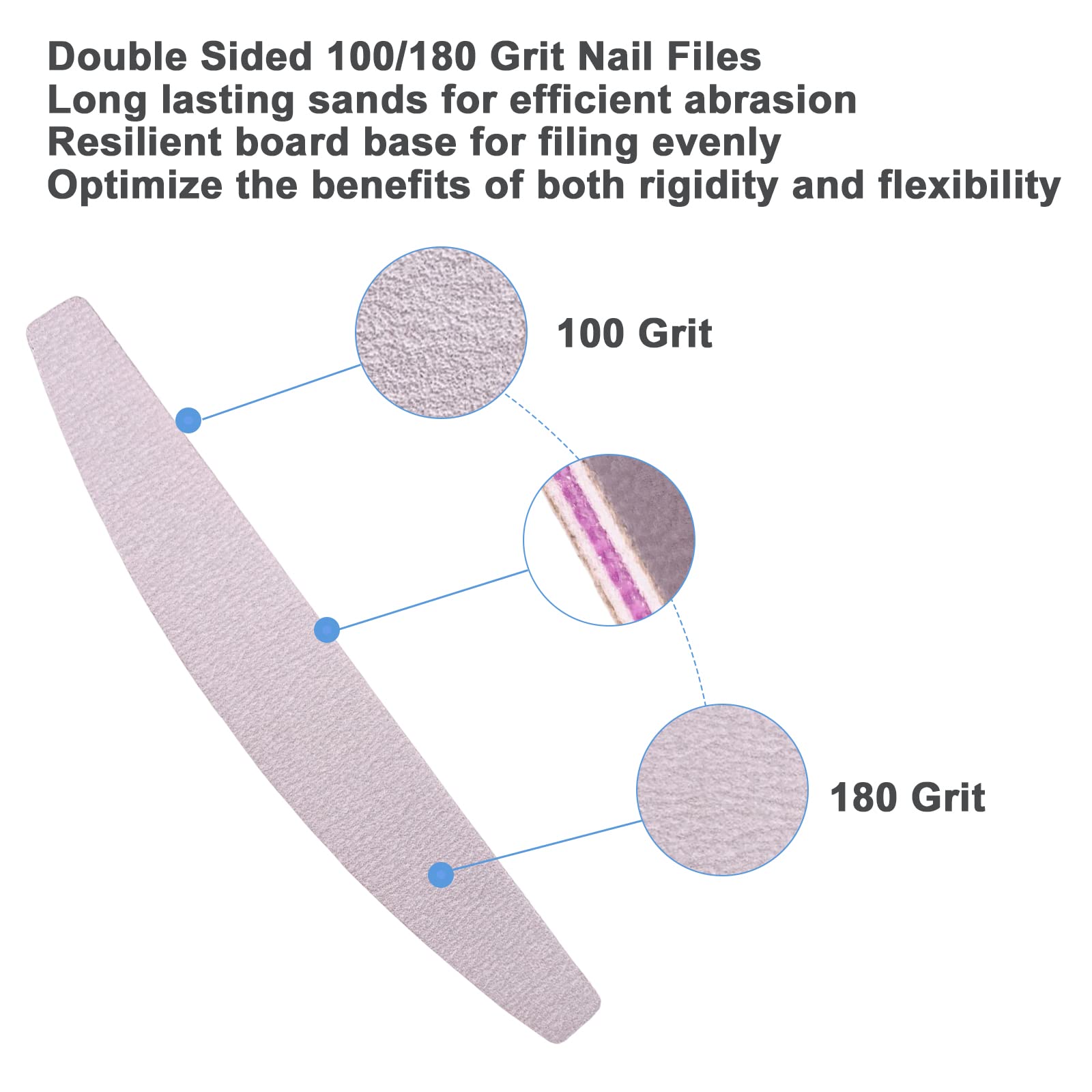 AhaTopia 180-grit side smooths natural nails.