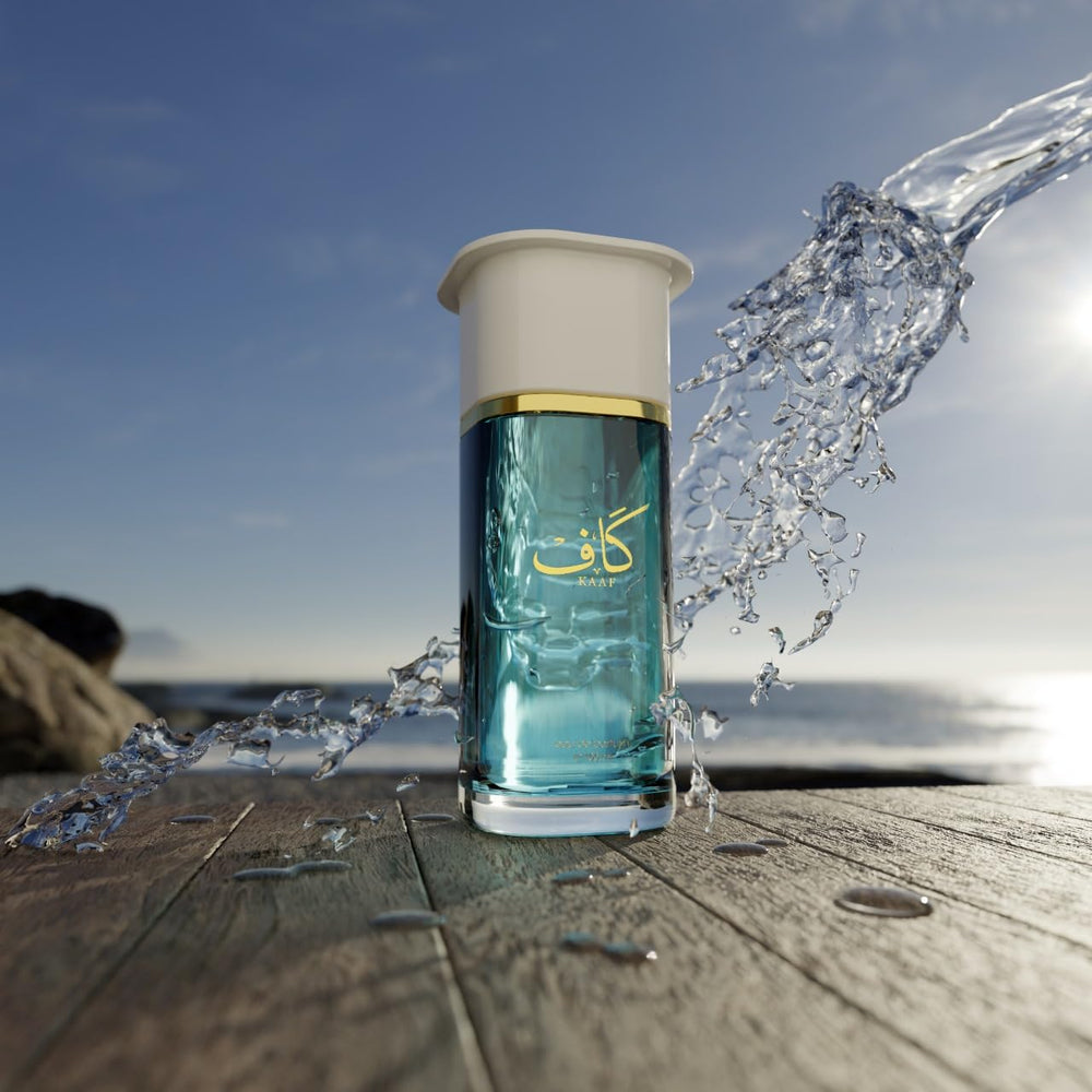 Ahmed Al Maghribi Kaaf unisex bottle notes montage hints at watermelon and red fruits mood