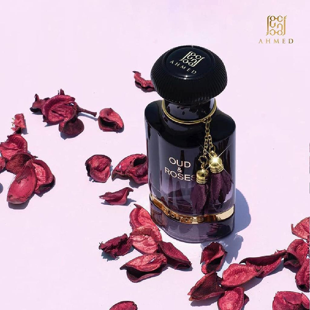 AHMED Oud & Roses clothes-lasting-essence describes longevity on fabrics.