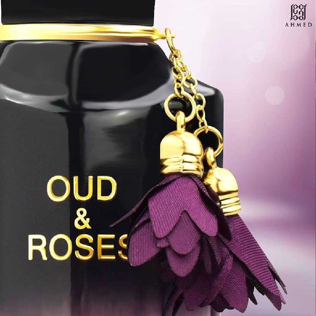 AHMED Oud & Roses oud-wood-earthy-tones emphasize depth and versatile daytime-to-night scent.