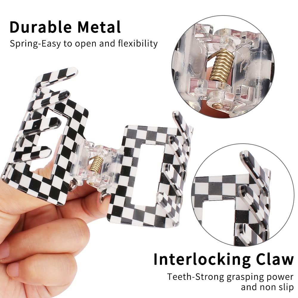 AHONEY pink checkered clip creates a playful accent with reliable grip