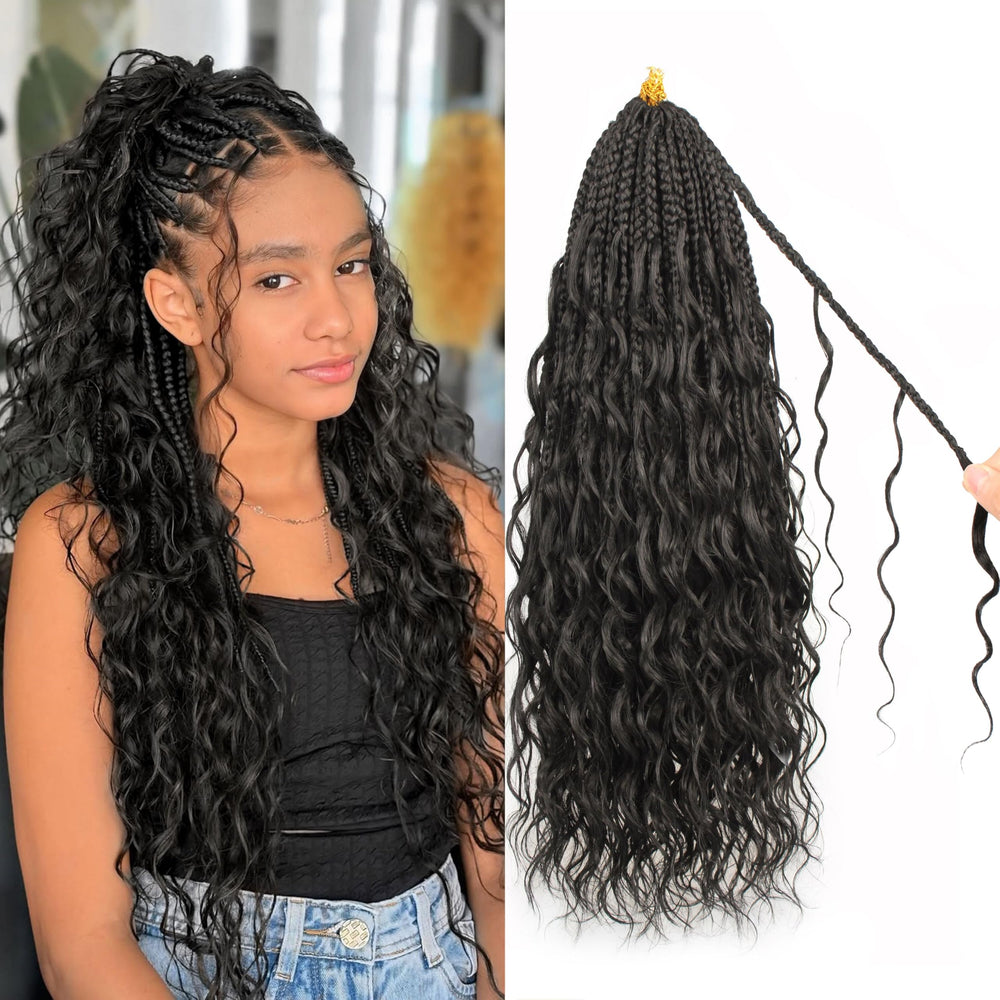 AIBEO Goddess Box Braids 24inch packaging for easy installation.