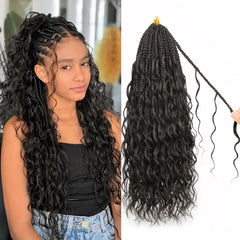AIBEO Goddess Box Braids 24inch packaging for easy installation.
