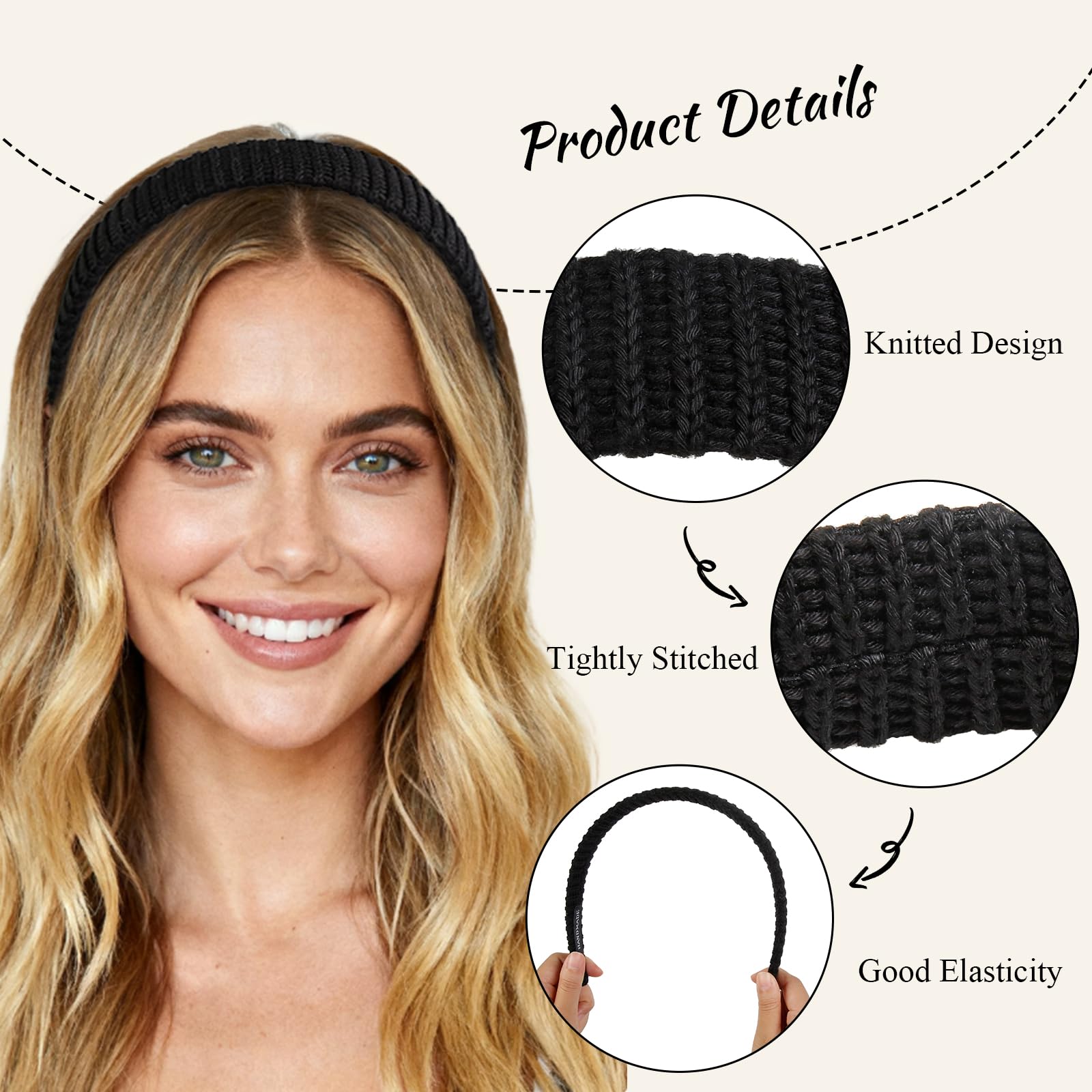 AIBFRID headbands worn by model showcasing trendy non-slip style