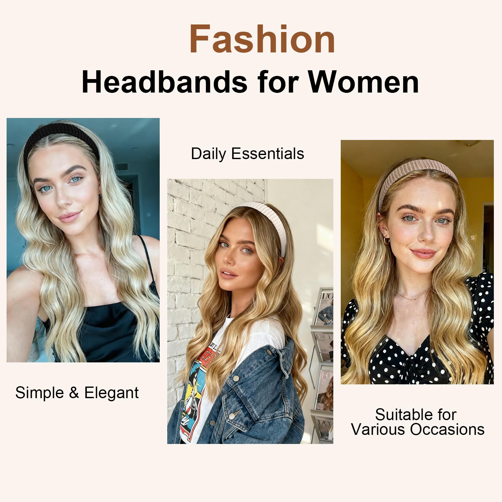 AIBFRID headbands model wearing casual outfit adds subtle flair