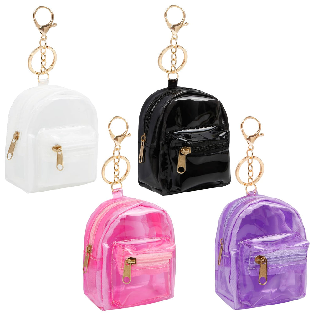 AIBFRID mini backpack keychain in black offers compact daily storage for essentials.