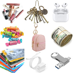 AIBFRID pink mini backpack keychain adds a cute pop of color for small items.