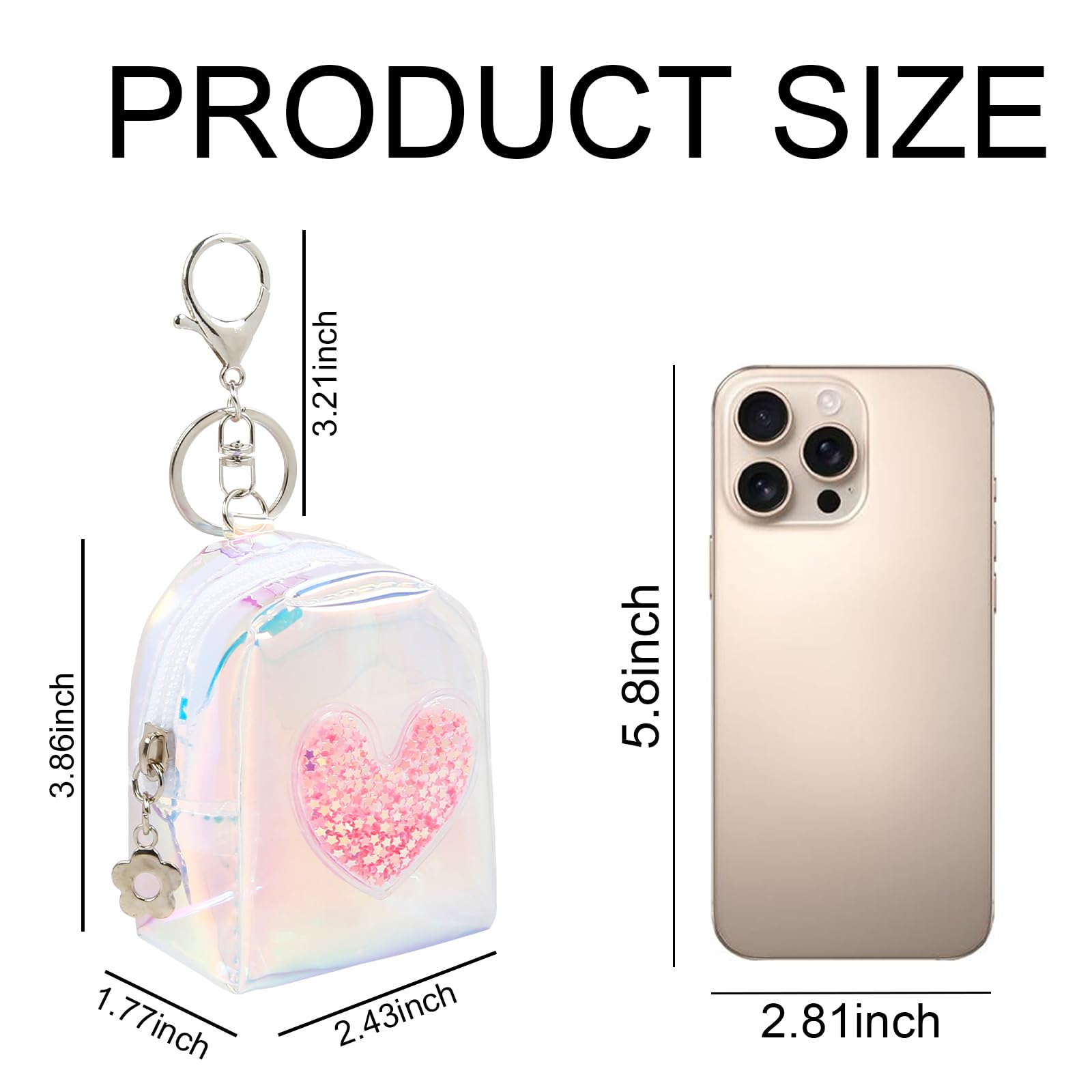 AIBFRID mini backpack keychain in pink cute pouch for cosmetics on the go.