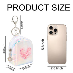 AIBFRID mini backpack keychain in pink cute pouch for cosmetics on the go.