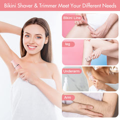 AIBRIT PRO bikini-trimmer detachable heads and guard combs enable versatile grooming.