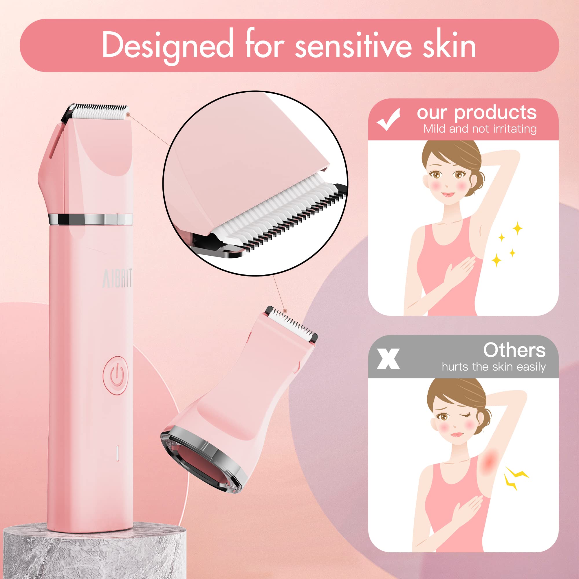AIBRIT PRO protective net ensures smooth, skin-friendly shaving.