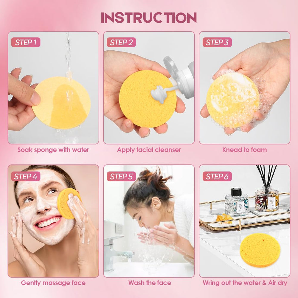 AIDEA cellulose facial sponge demonstrates high absorption and lasting softness after rinse