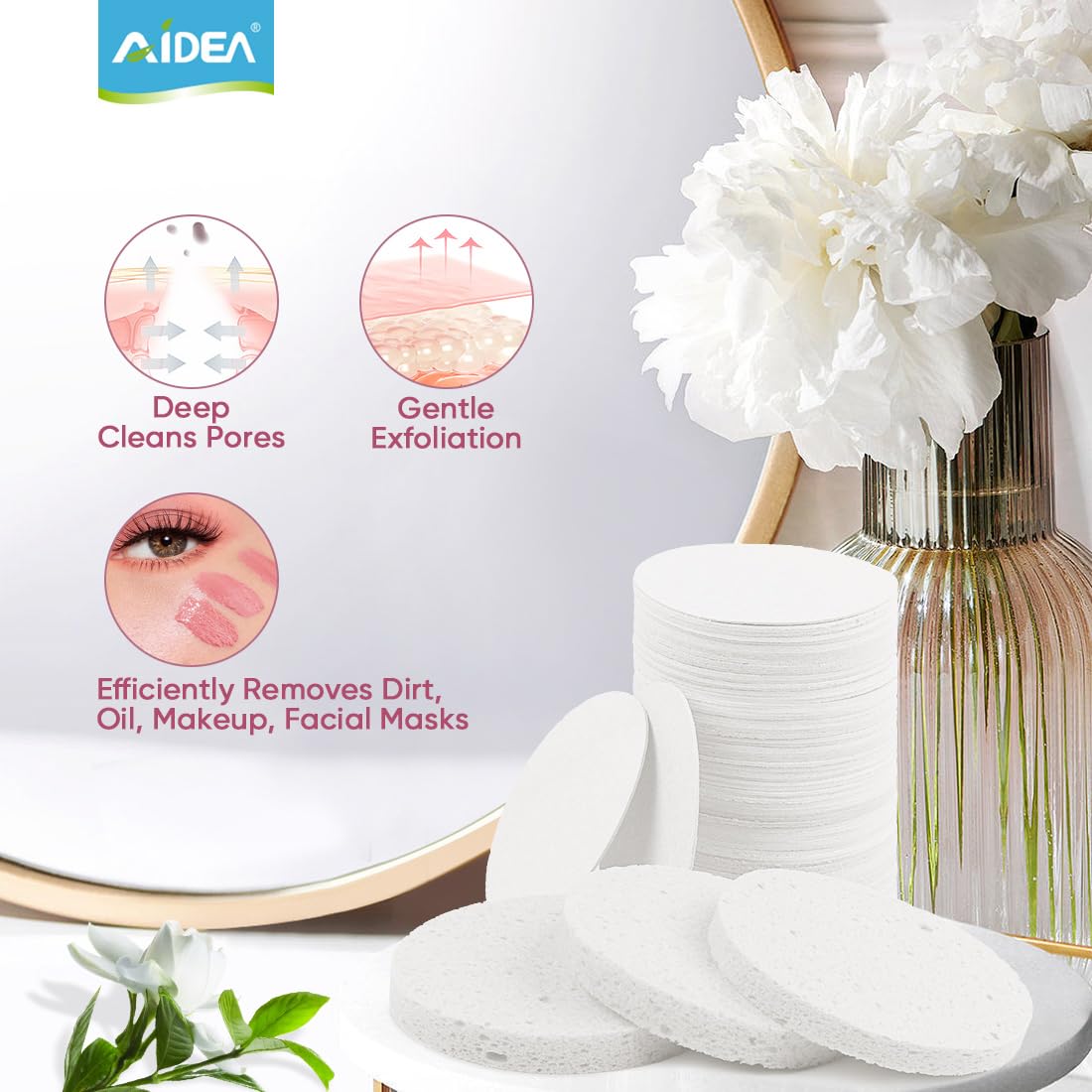 AIDEA eco-friendly cellulose sponges renewable plant-based material for sustainable routines