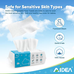 AIDEA face towel wet-dry-uses enables makeup removal or drying after cleansing.