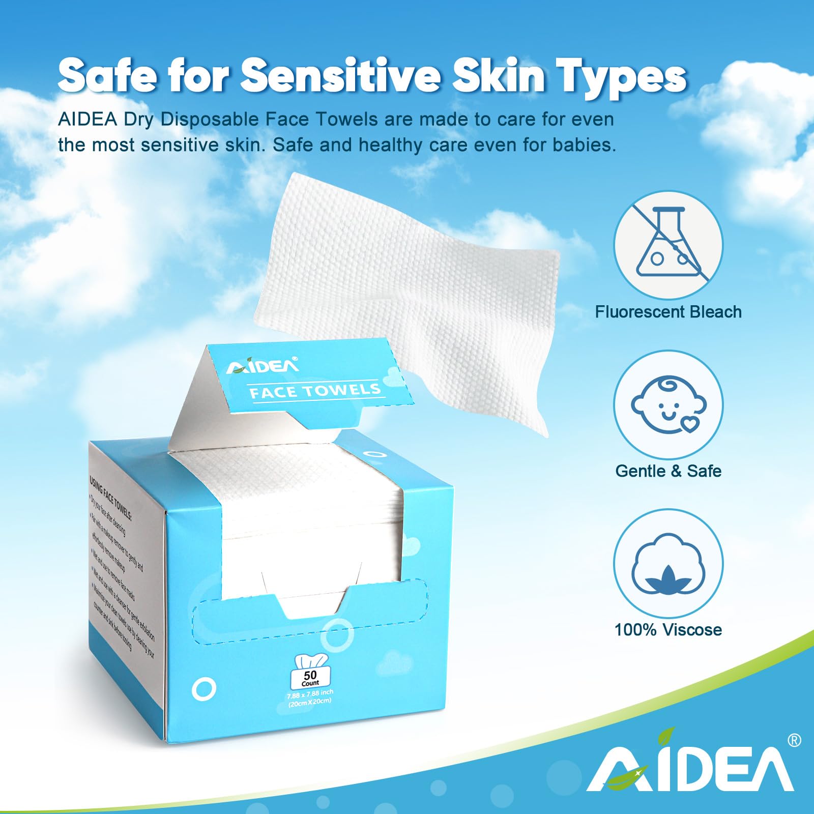 AIDEA face towels plush texture for gentle cleansing