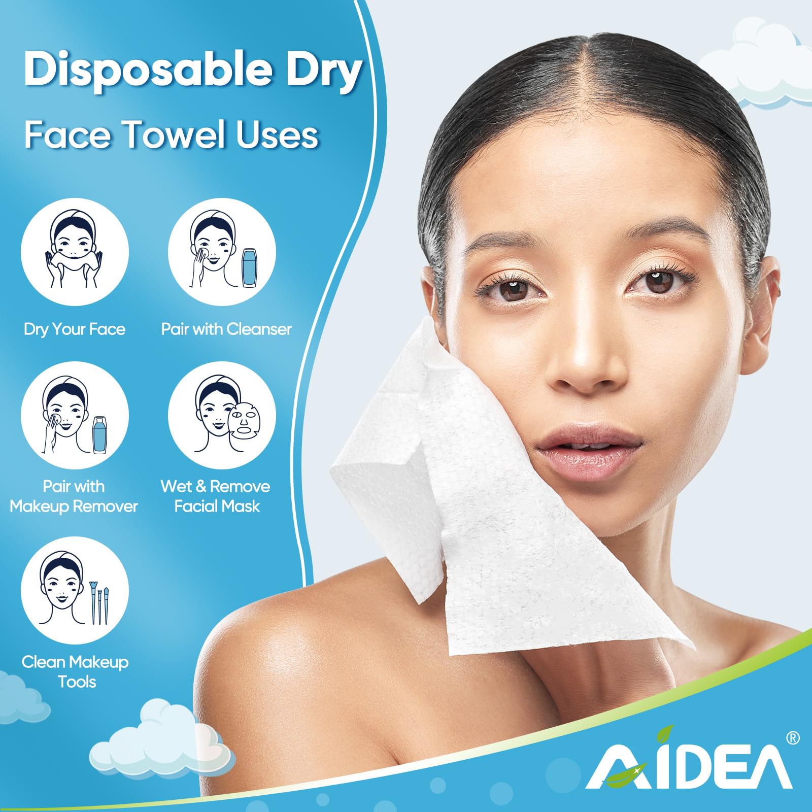 AIDEA XL towel on counter demonstrating dry and wet dual-use